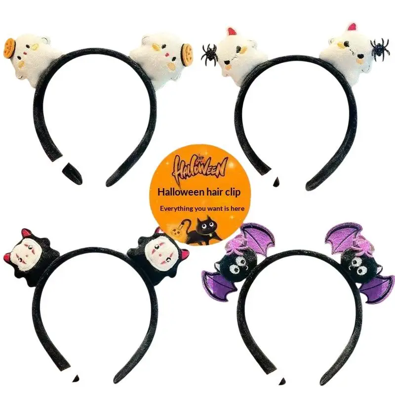 Entzückendes Plüsch-Geister-Stirnband mit Fledermaus-Kopf-Schnalle, niedliches Haarband, Cartoon-Kopfbedeckung, Requisiten für Aufführungen, Unisex, Originaldesign – Detail 6