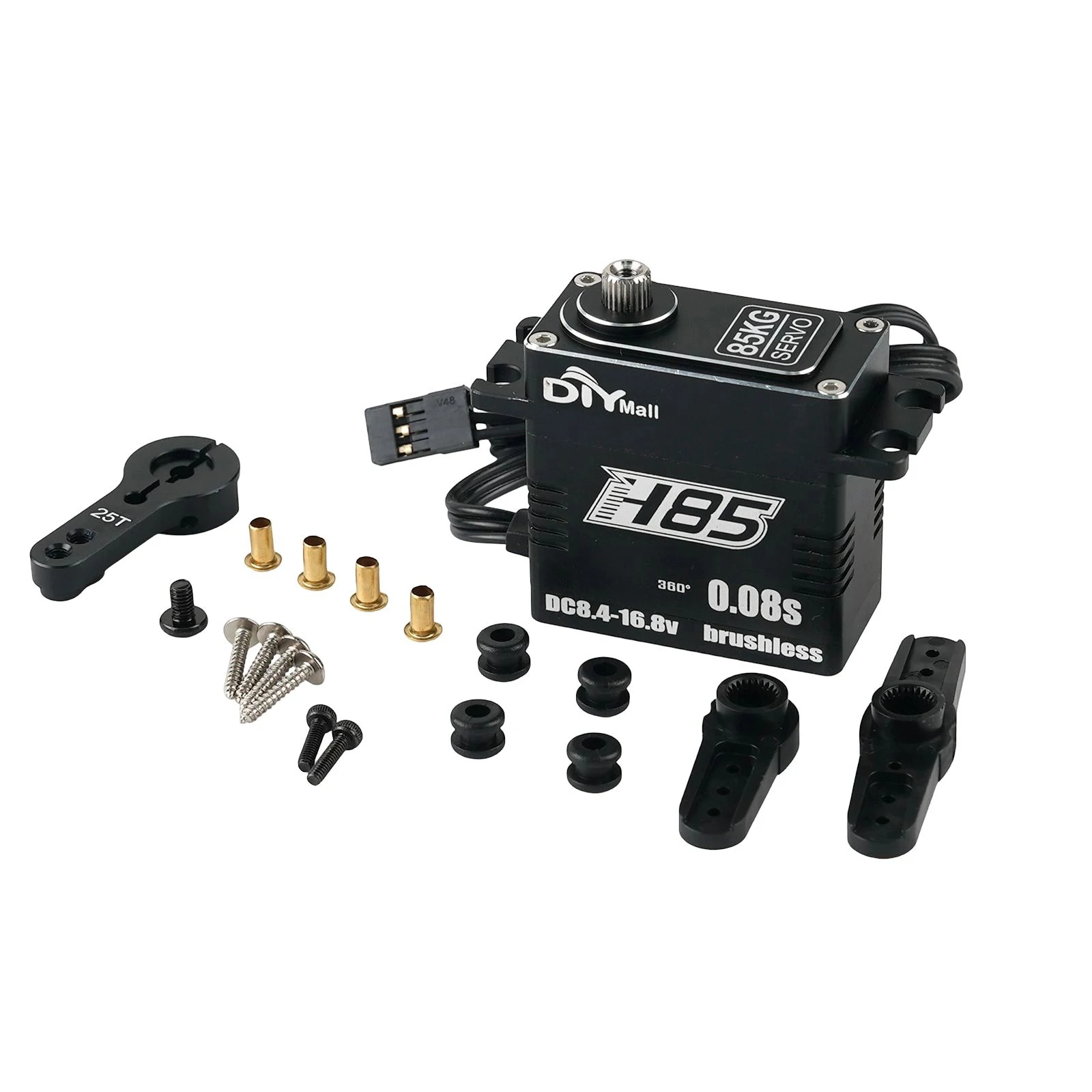 H85 메탈 디지털 서보 브러시리스 모터 85KG 8.4V-16.8V 고토크 180/270/360도 메탈 기어 서보 부품 RC 자동차 로봇용