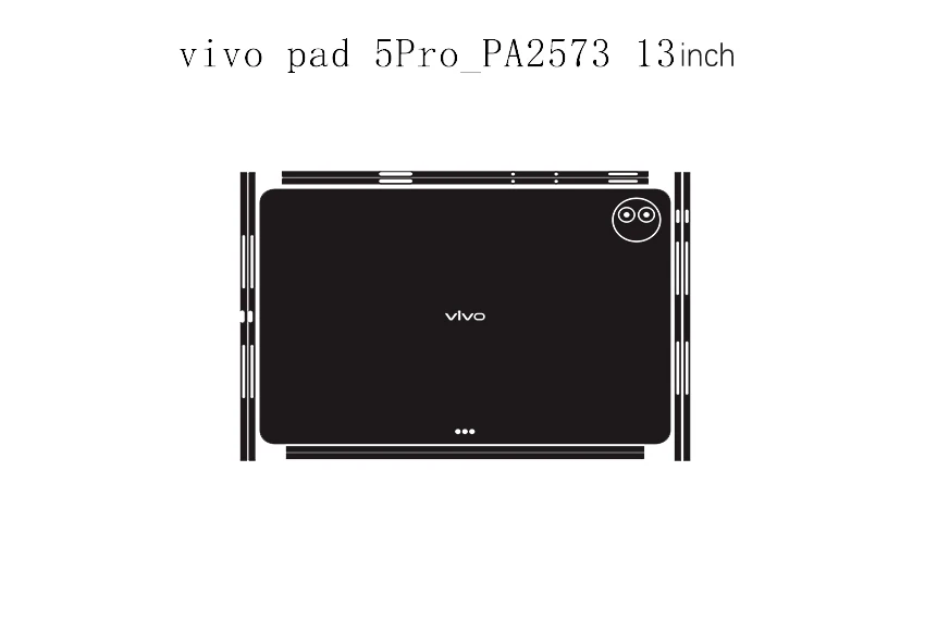 Pre-cut 1PCS Back+Side Skin Sticker Cover For Vivo pad air 11.5inch /pad3 Pro 13/pad 5Pro 13inch PA2573/Pad6 Pro PA2671 13.2