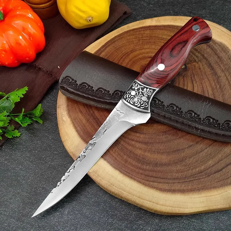 

Kitchen Chef Boning Knife Fishing Handmade Stainless Steel Knife Sharp Meat Cleaver Butcher Knife Slicing Slaughter Knives Tool