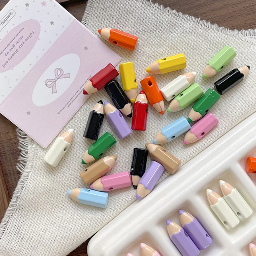 

6 шт., милые мелки, карандаши, бусины из сплава, лакированные бусины, сделай сам, цепочки для мобильных телефонов ручной работы, аксессуары, бусины