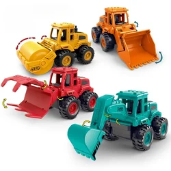 Children's Inertia Car Simulation Engineering Vehicle Toys Excavator Bulldozer Road Roller Boy Toy Car Children Birthday Gifts