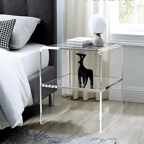 Minimalist Transparent Acrylic Coffee Table Nordic Living Room Moving Sofa Side Table Family Furniture Bedroom Nightstand