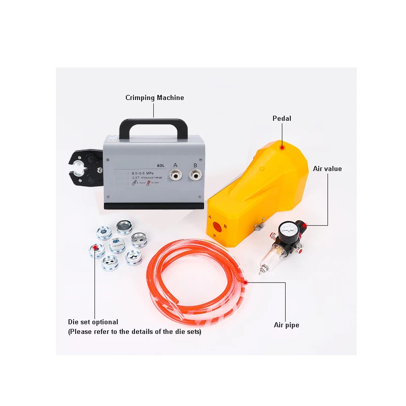 Pneumatic 4-70sqmm Cable Lug Hexagonal Crimping Machine SR-60L