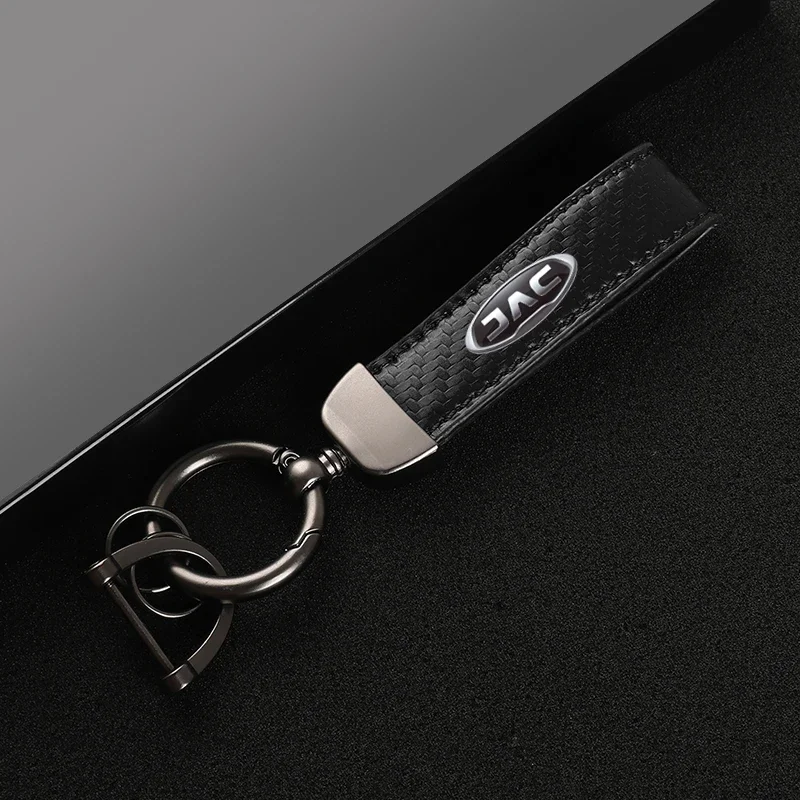 For JAC Refine J3 J2 S5 J5 J6 J4 Vapour Keychain with logo Car metal leather key chain With car logo Key ring Auto Accessories