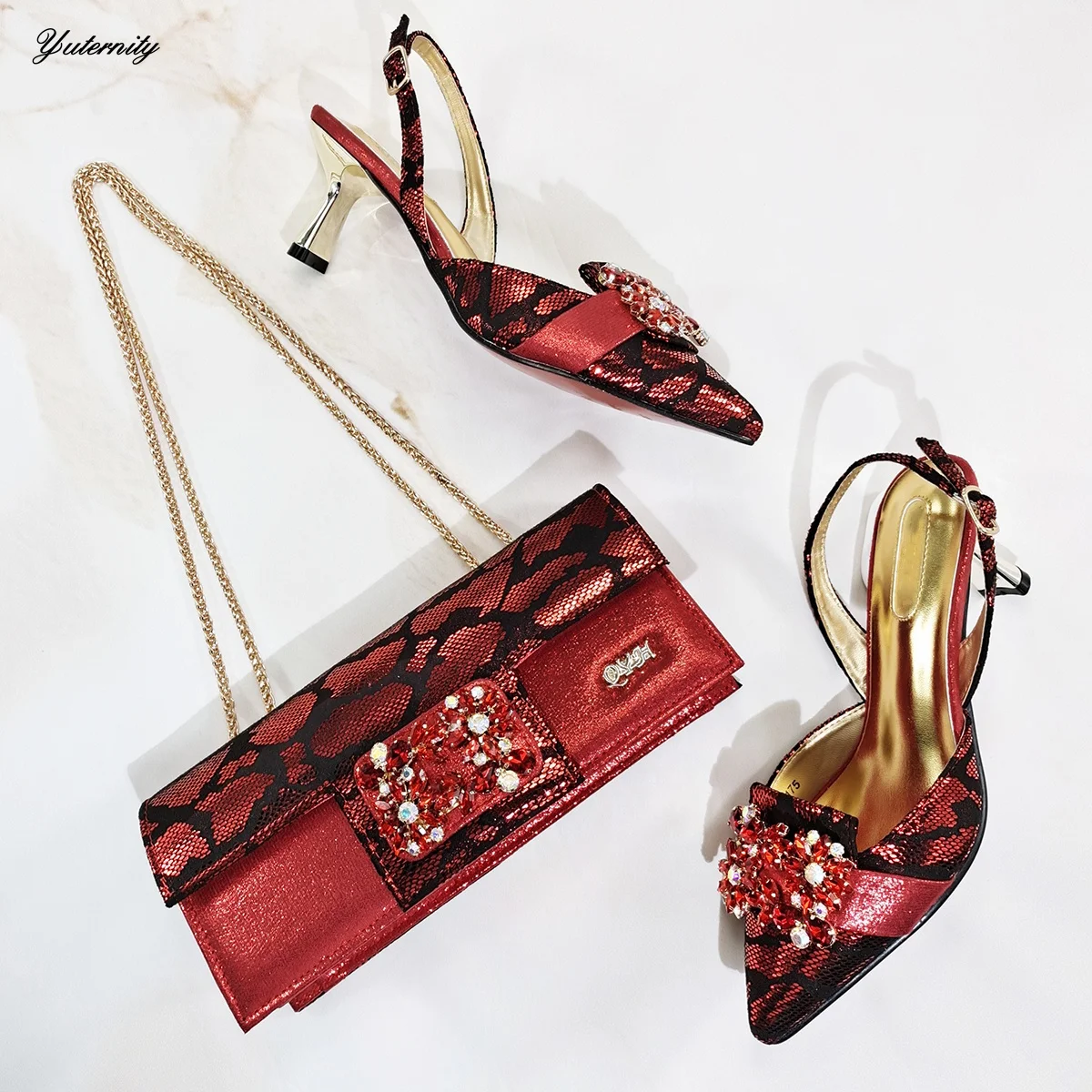 

New Arrival Fashion Women Shoes With Bag Set Italian Decorated With Flowers Pumps Shoes And Bag Set For Party Size 38-43
