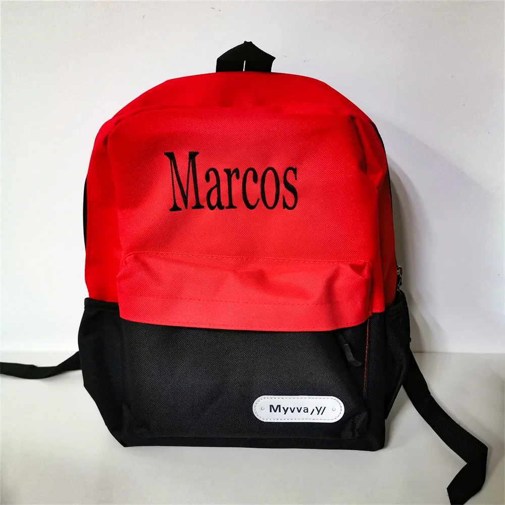 Handmade Customized Solid Color Backpack, personalized Embroidered Kindergarten Backpack, Outdoor Snack Bag, New Year Gift