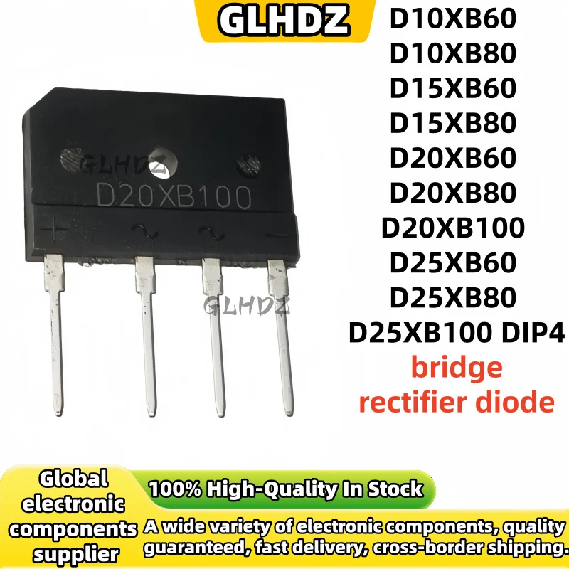 5-30PCS  D25XB100 D10XB60 D10XB80 D15XB60 D15XB80 D20XB60 D20XB80 D20XB100 D25XB60 D25XB80 DIP4 bridge rectifier diode