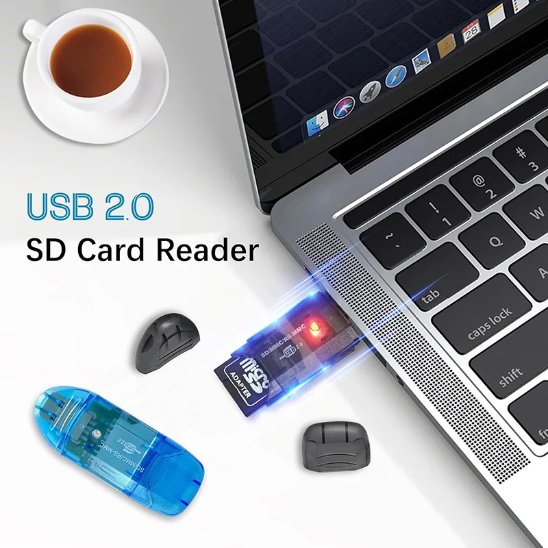 USB 2.0 Card Reader SD SDHC MMC Memory Card Extend Adapter for PC Laptop Computer Camera View Data Micro SD Card Writer Dongle
