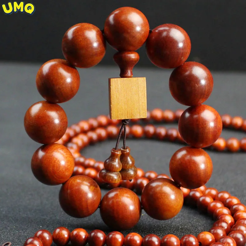 

Indonesian Blood Dragon Wood Bracelet 2.0 Log Ice Translucent Wood 108 Buddha Beads Couple Bracelet Jewelry Gift Amulet