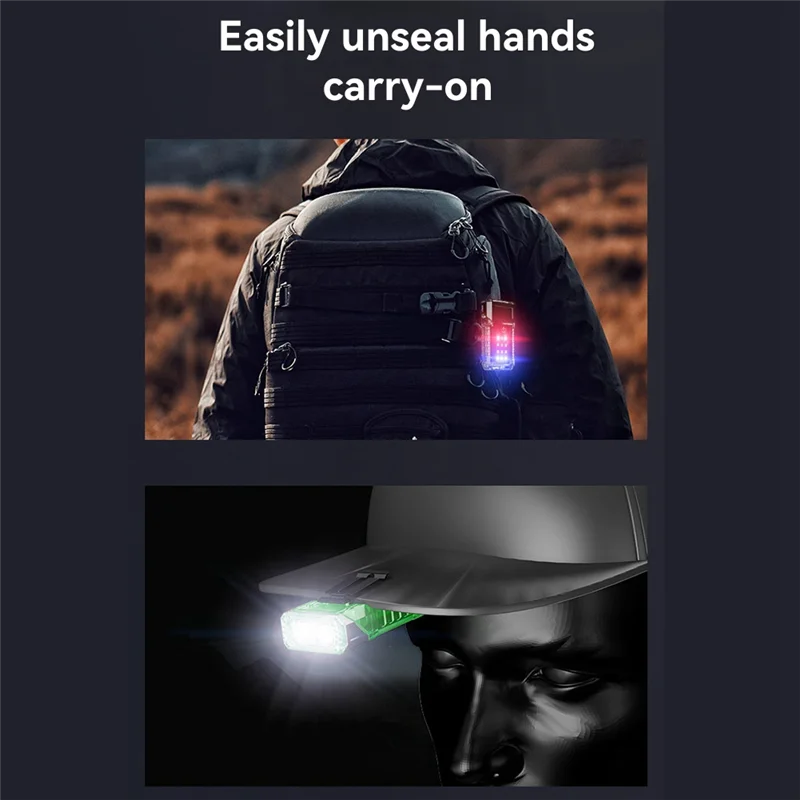 

AONEQ-LED Flashlight Portable Mini Keychain Light Dual Light Source Outdoor Camping Fishing Multifunction Torch Hat Clip Lamp
