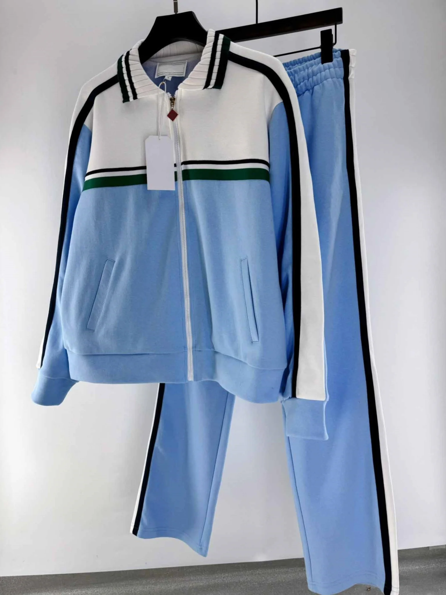 

Best Version 1:1 CasinoBlank Morocco Color Blocking Logo Patched Women Men Track Suits Jacket Men Track Pants Streetwear Sport