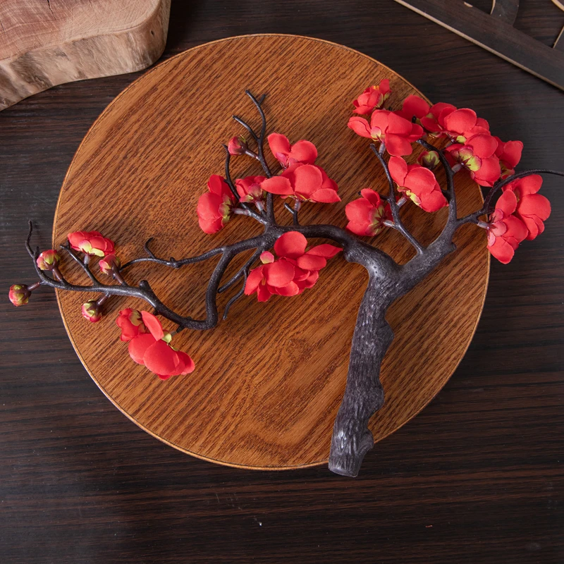 Pflaumenblüten, künstliche Seidenblume für Zuhause, Tisch, Wohnzimmer, Dekoration, DIY, Hochzeit, Weihnachten, Party, Dekoration, Scrapbooking, Bonsai