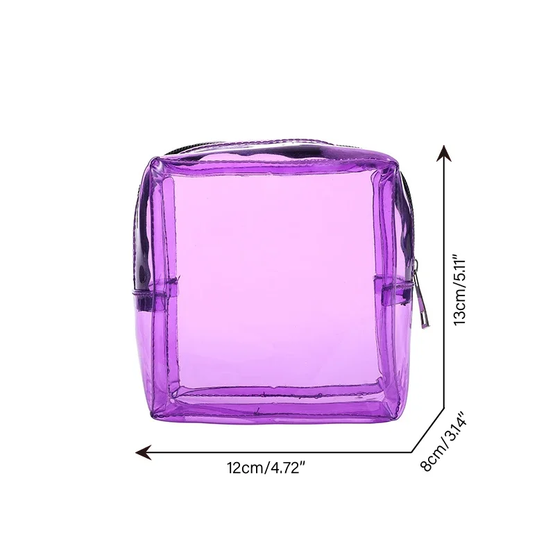 Small Square Transparent Cosmetic Bag PVC Women Zipper Clear Makeup Bags Beauty Case Travel Organizer Storage Bath Wash Bag