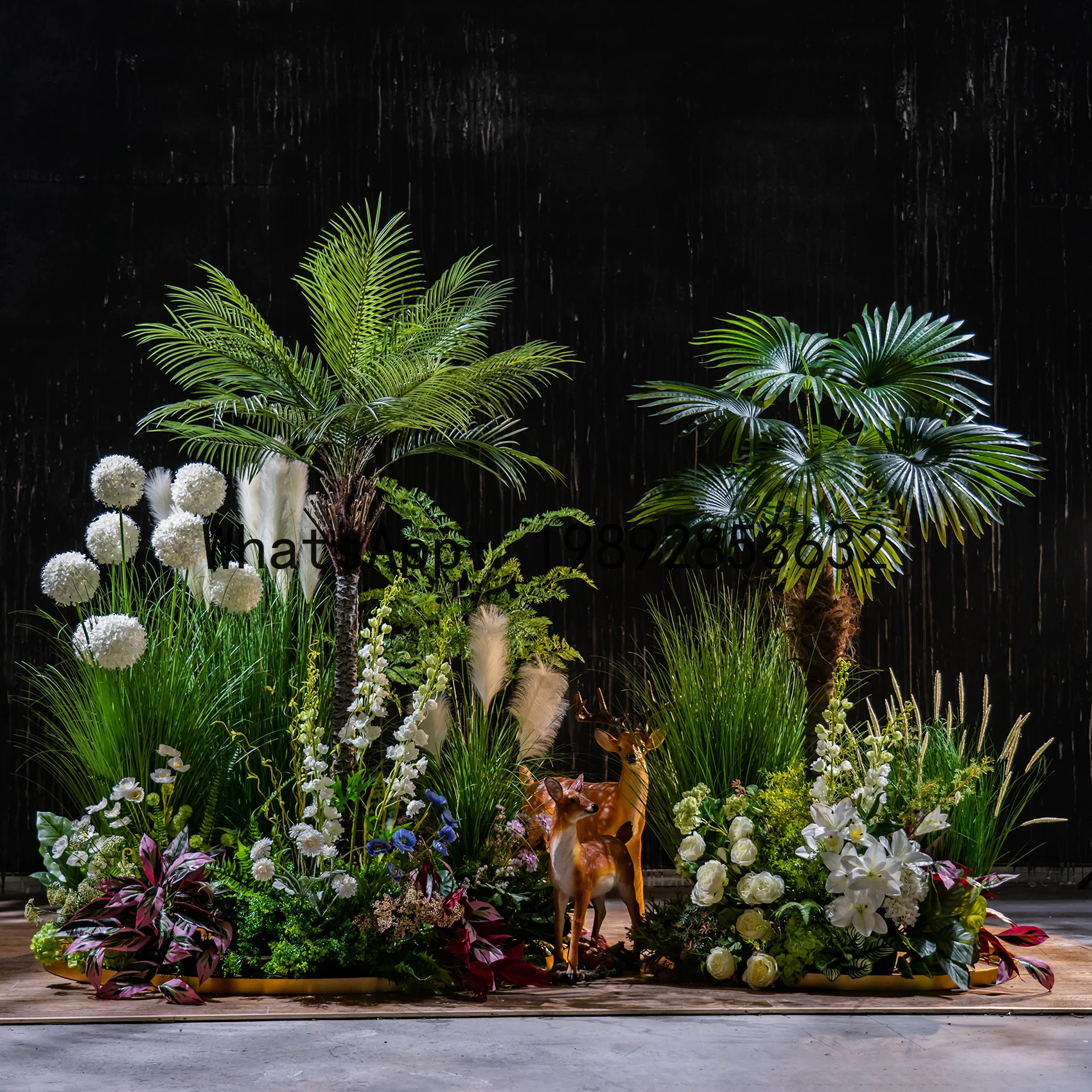 Outdoor Camping Stijl Kunstmatige Groene Plant Landschap Combinatie Raamdecoratie Trap Hoek Nep Boom Ornament