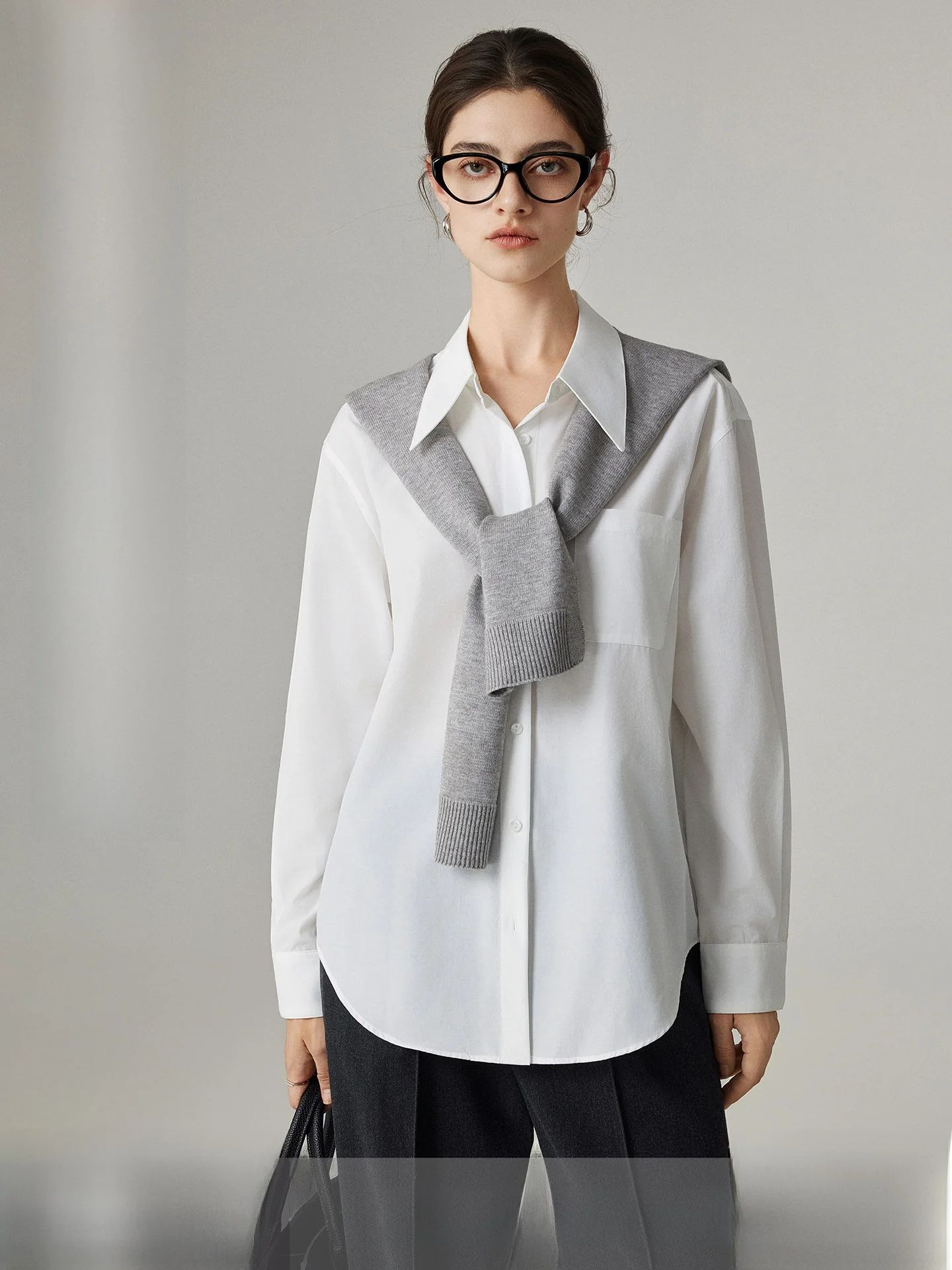 

Yake Home White Long Sve Busin irt for Women Spring Autumn New Sle Profional Commute Formal Interview Cotton Pol...