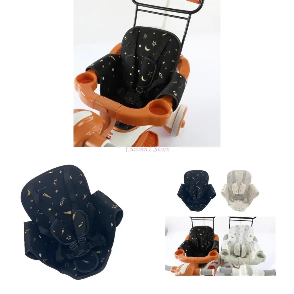 

Y1UB Lightweight Pushchair Pad for Kids Five-Point Safety Belt Designs Mat