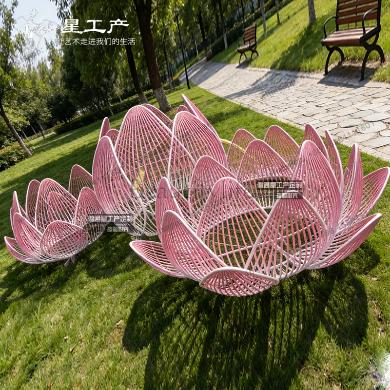 Lotus leaf lotus pool decorative ornament outdoor stainless steel ornament