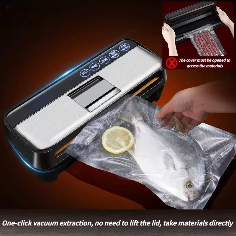 

Вакуумный упаковщик с двойным насосом, большой мощностью всасывания, для домашнего использования, автоматическая машина для упаковки и хранения продуктов
