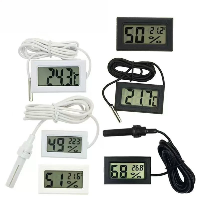 Mini LCD Digital Thermometer With Waterproof Probe For Freezer Refrigerator Indoor Outdoor
