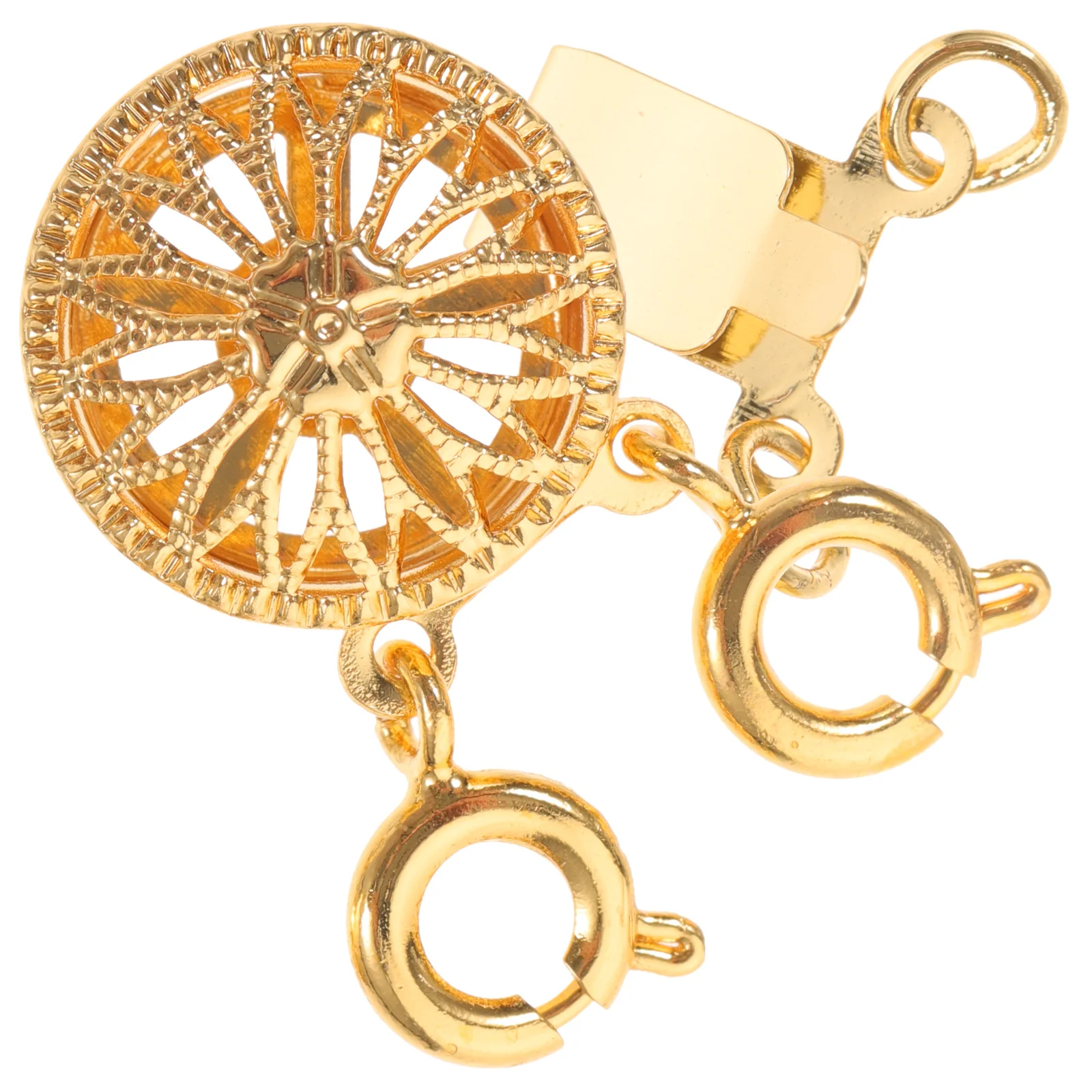 

Sunflower Necklace Accessories Copper DIY Stackable Hook Ring Layering Clasp Separator Multi Necklace Clasp Jewelry Parts