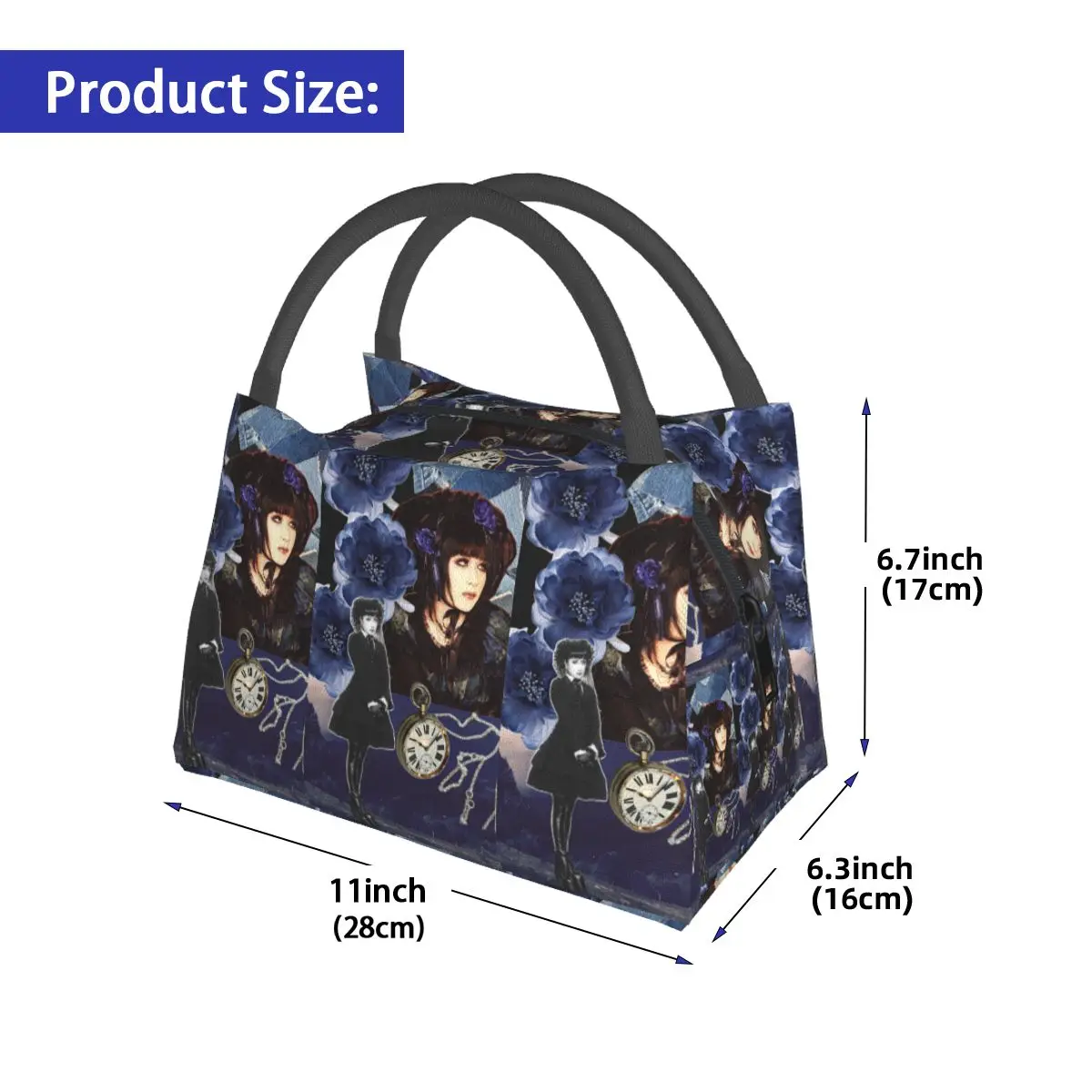 Malice Mizer Visual Kei Japanese Rock Band Gothic Insulated Lunch Bag for School Picnic Storage Food Boxes Thermal Lunch Box