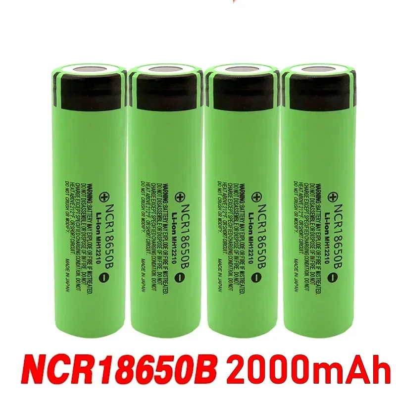 100% 2000mAh Original Battery 18650 3.7V, Suitable for Flashlights, Electric Toothbrushes, New Rechargeable Battery NCR18650B