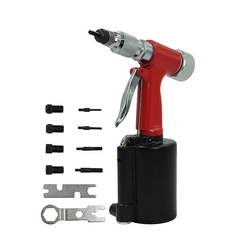 Pistola rivettatrice a tirante, rivettatrice pneumatica, strumento per rivettatura a tirante, pistola per rivetti a tappo