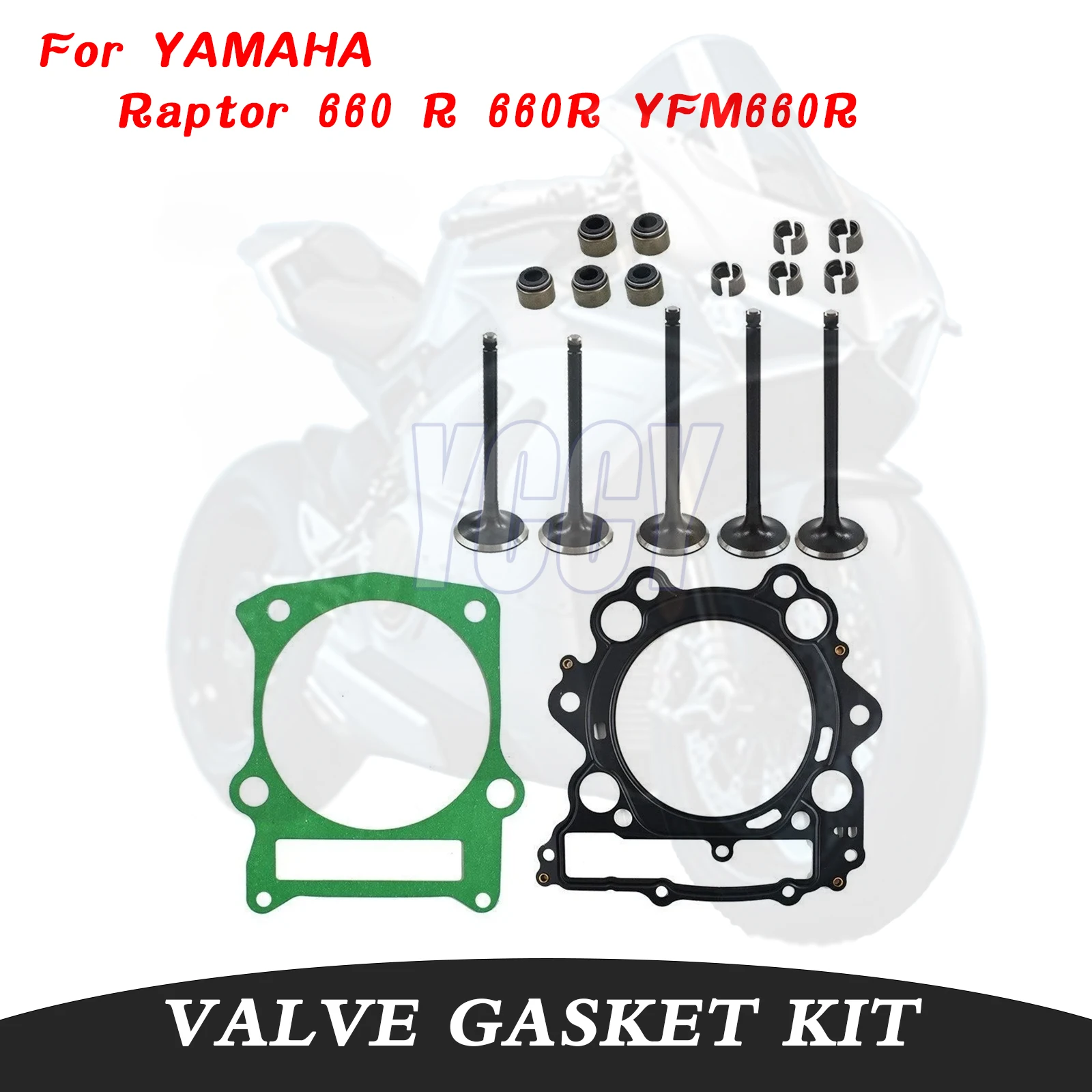 

TOP Motorcycle Racer Exhaust Valves Inlet Intake Stem Kit Engine Parts For YAMAHA Raptor 660 R 660R YFM660R 4X4 2X4 2001-2005