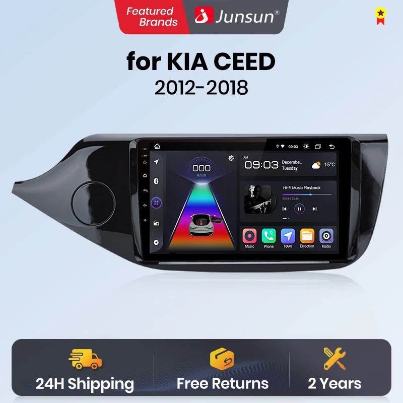 Junsunless CarPlay Android Auto Car Intelligent Systems for KIA CEED JD Cee 'd 2012-2018 GPS Car radio