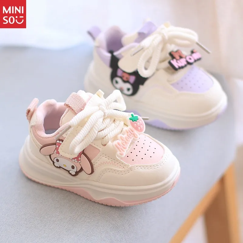 

Miniso/весенне-осенние повседневные кроссовки для девочек, белая модная обувь на дышащей мягкой подошве