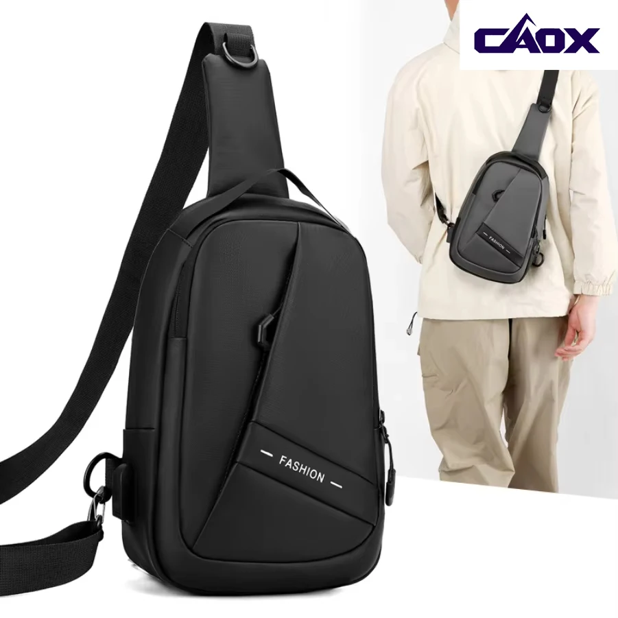 

New chest bag, waterproof leather, shoulder bag, fashionable, for outdoor activities, commuting, and travel, men's crossbody bag
