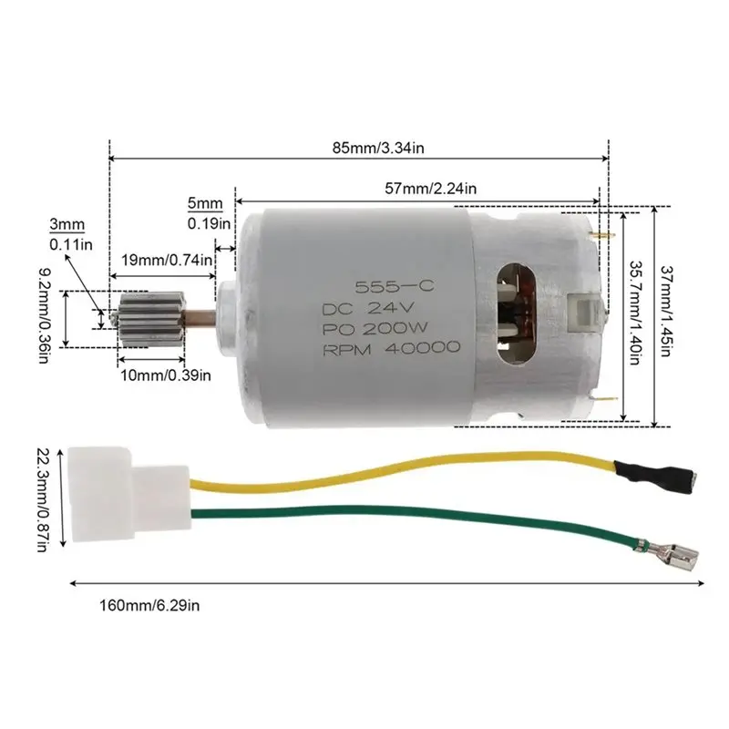 ABKL-3X RS550 12V 12000 DC Motor 12000 RPM Children's Electric Toy Car Motor Remote Control Car Motor Speed