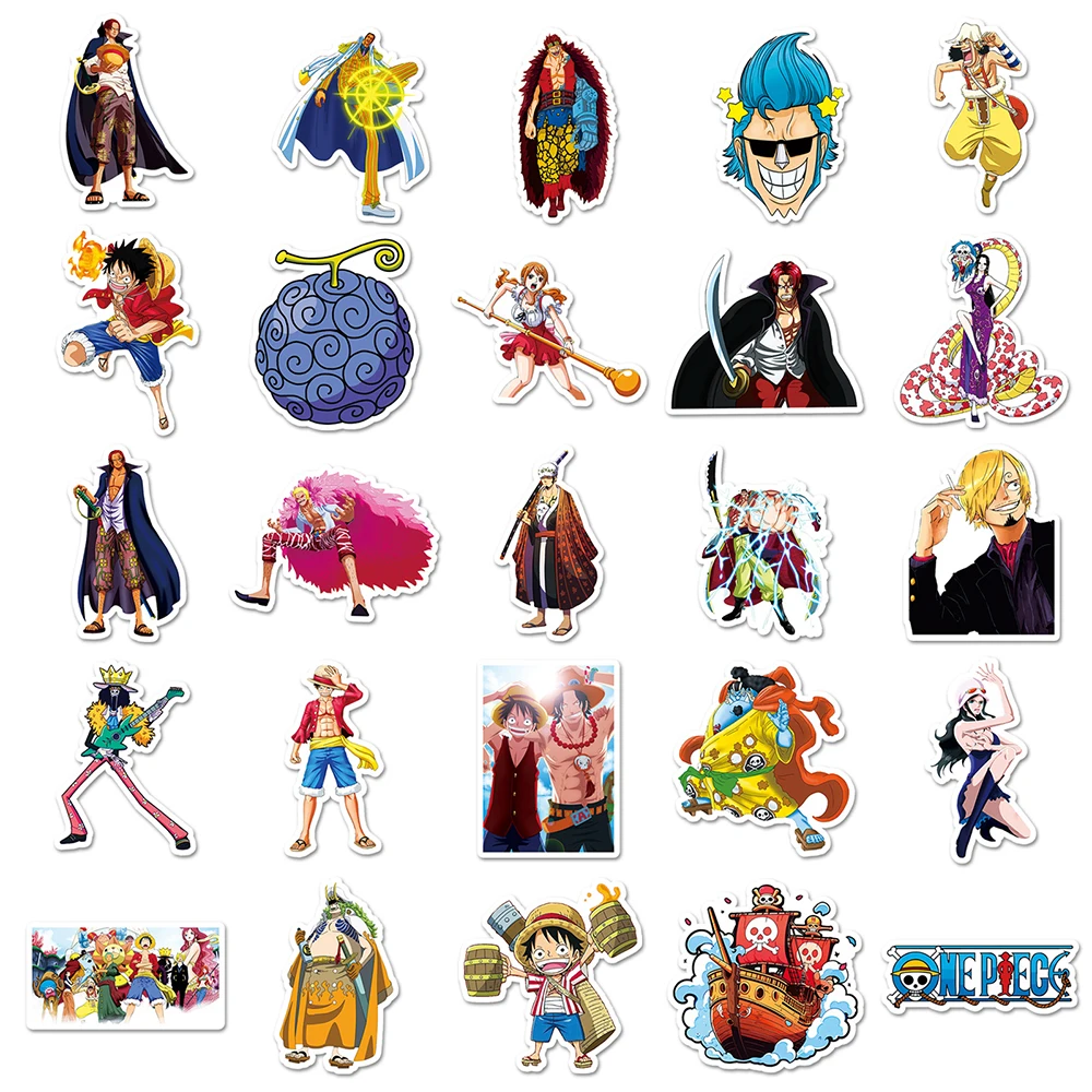 10/30/50pcs ONE PIECE Cartoon Graffiti Stickers Cool Anime Waterproof Decal DIY Laptop Phone Diary Classic Manga Sticker Kid Toy