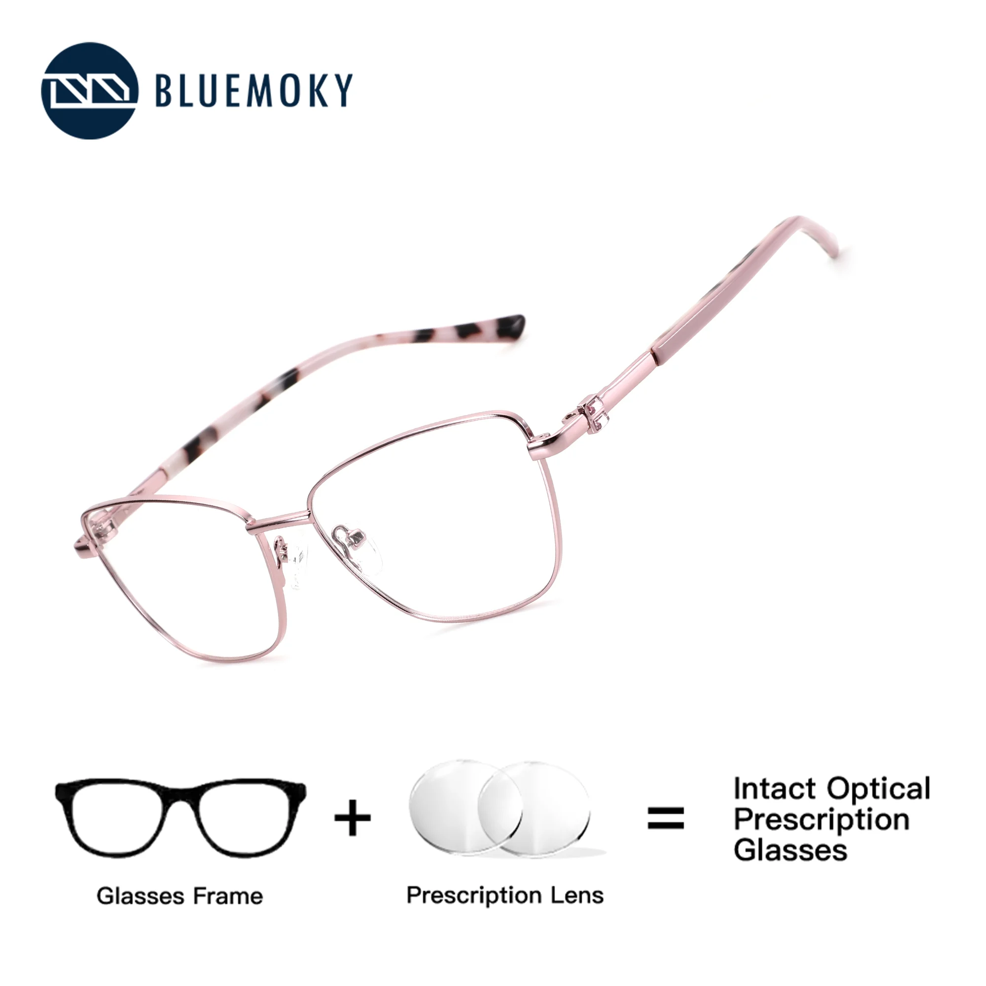 

BLUEMOKY Metal Butterfly Prescription Eyeglasses For Women Optical Lens With Recipe Graduated Progressive Myopia Glasses