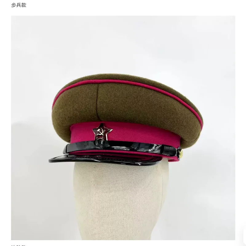 Soviet Political Commissar Hat NKVD Upgraded Version Large Eave Hat Soviet Ministry of Internal Affairs Uniform Hat
