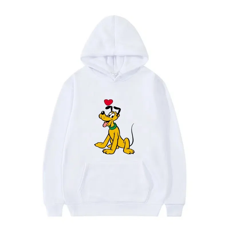 ديزني هوديي جديد كنزة بغطاء رأس من الصوف Y2k الرسوم المتحركة هوديي البلوز مع جيوب الخريف والشتاء زوجين نمط بلوتو البلوز