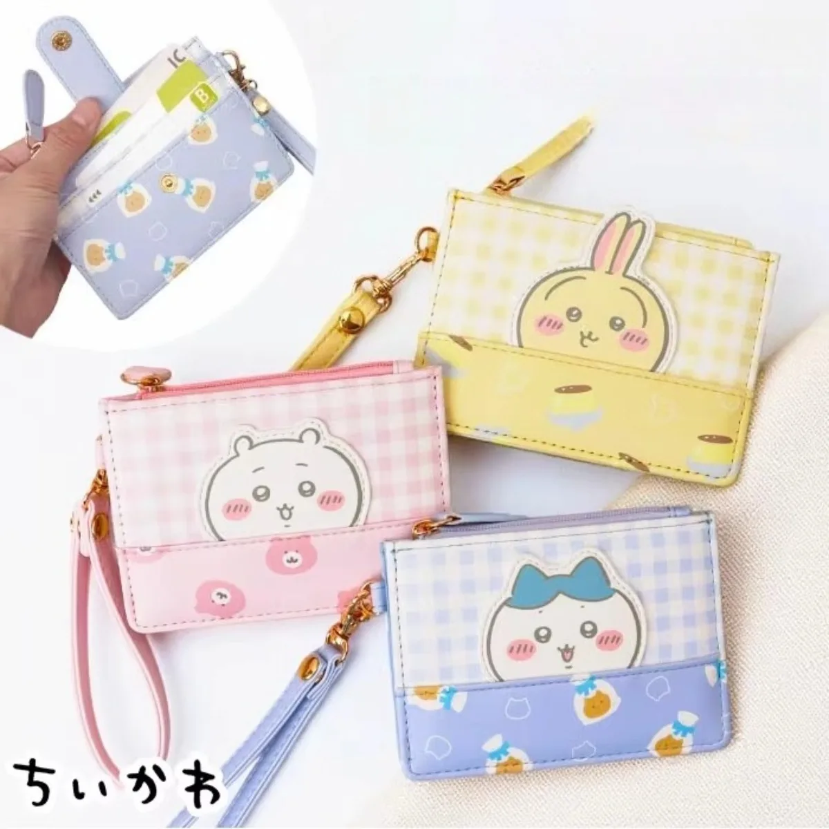 

Anime Chiikawa Usagi Hachiware Compact Coin Purse Card Holder Portable Mini Pouch Kawaii Cute Cartoon Holiday Gifts Toys