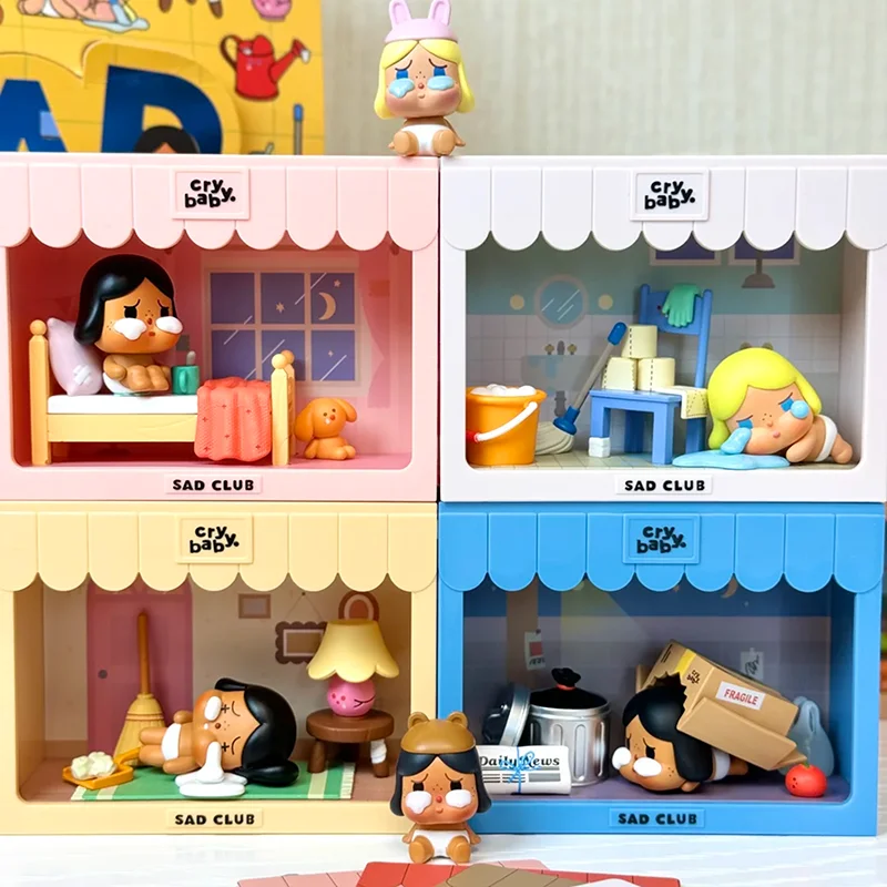 

POP MART CRYBABY Sad Club Series Blind Box Guess Bag Mystery Box Toys Doll Anime Figure Desktop Ornaments Cute