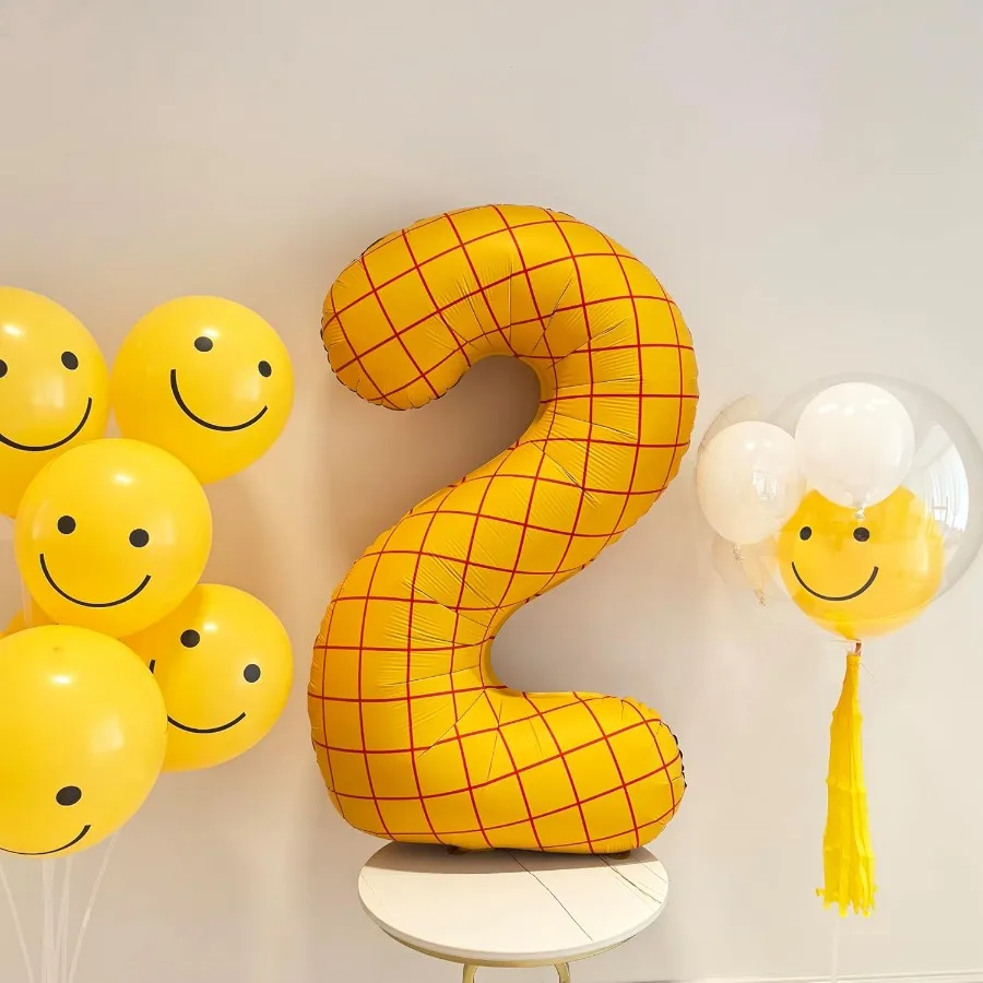 40인치 무광 노란색 풍선 장난감 영감을 받은 스토리 테마 파티 용품 숫자 생일 장식 카우보이 장식 서부 카우걸