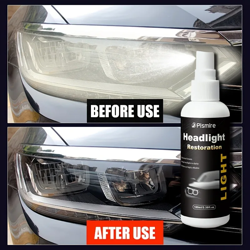 Liquide de réparation de phares automobiles de 3,38 oz, aucun polissage requis, phares à rafraîchissement rapide, Kit d'entretien et d'entretien des phares, rapide