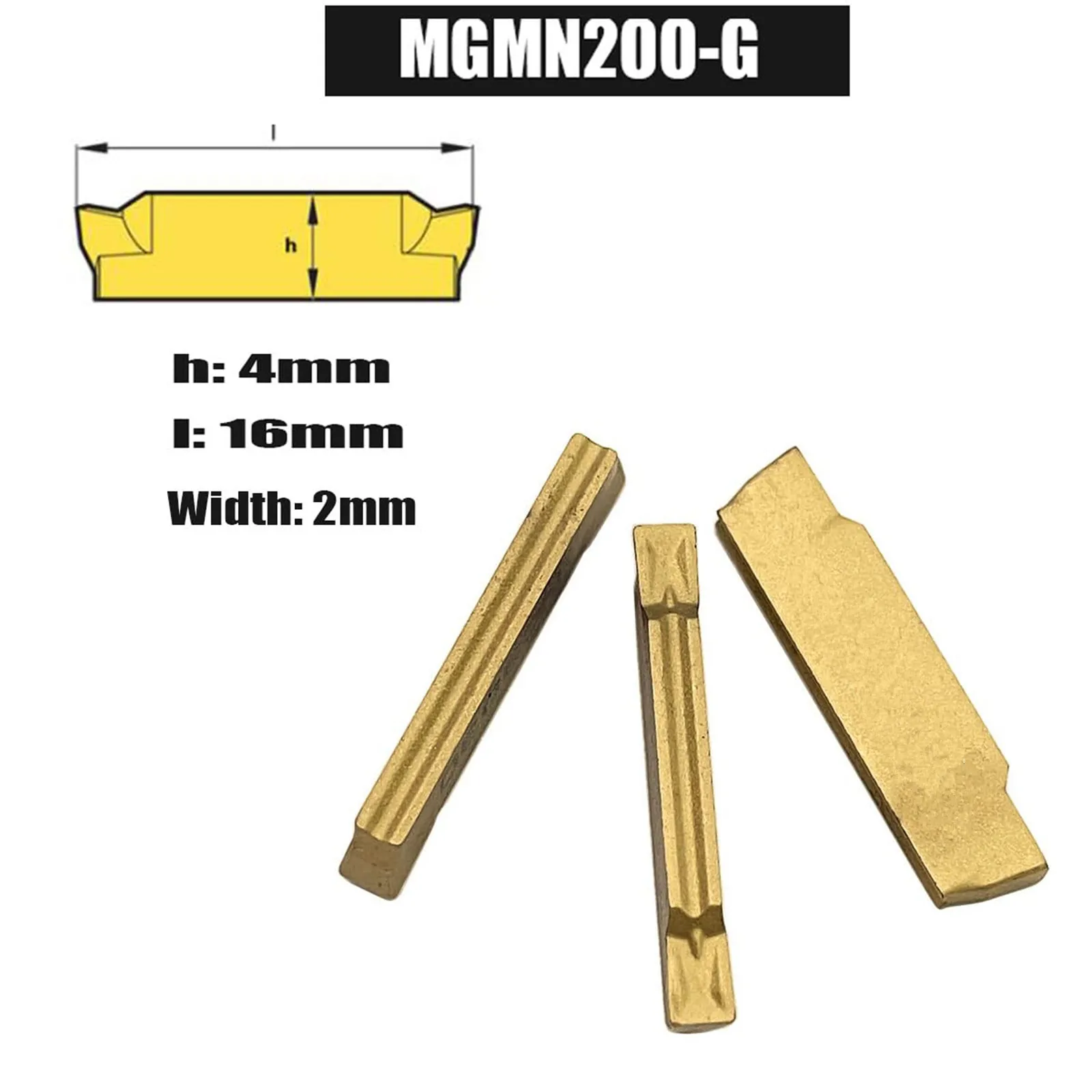 50PCS MGMN200-G Carbide Inserts fit Lathe Holder MGEHR1616-2 MGEHL1616-2