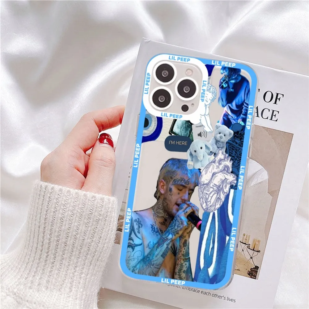 Hip Hop Rapper Lil P-Peep Phone Case For iPhone 11 12 13 14 Mini Pro Max XR X XS TPU Clear Case