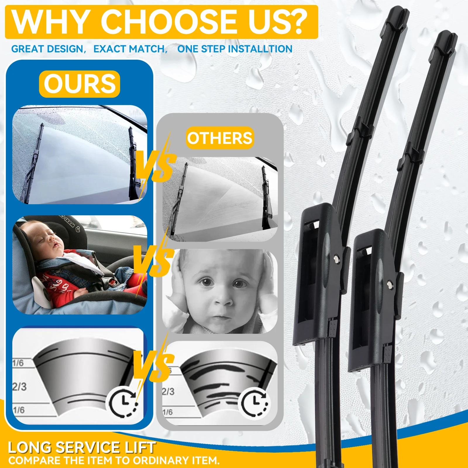 Erick\'s Wiper LHD Front Wiper Blades For Renault Megane 2 MK2 2006 - 2008 Windshield Windscreen Window Car Rain Brushes 24\