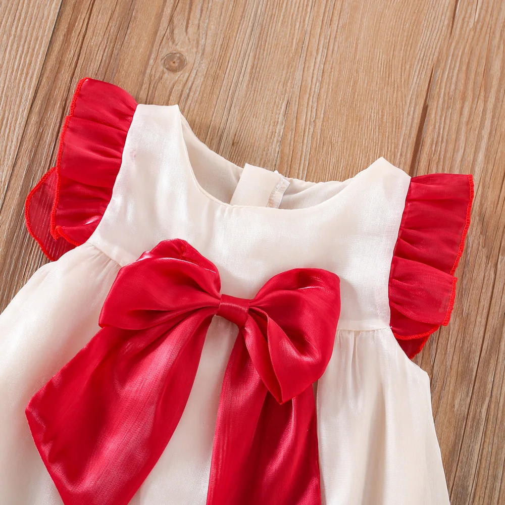 Summer Girls Dress Sweet Mesh Bow Girls Dress Stylish Girls Baby Dress (0-3 Years Old)