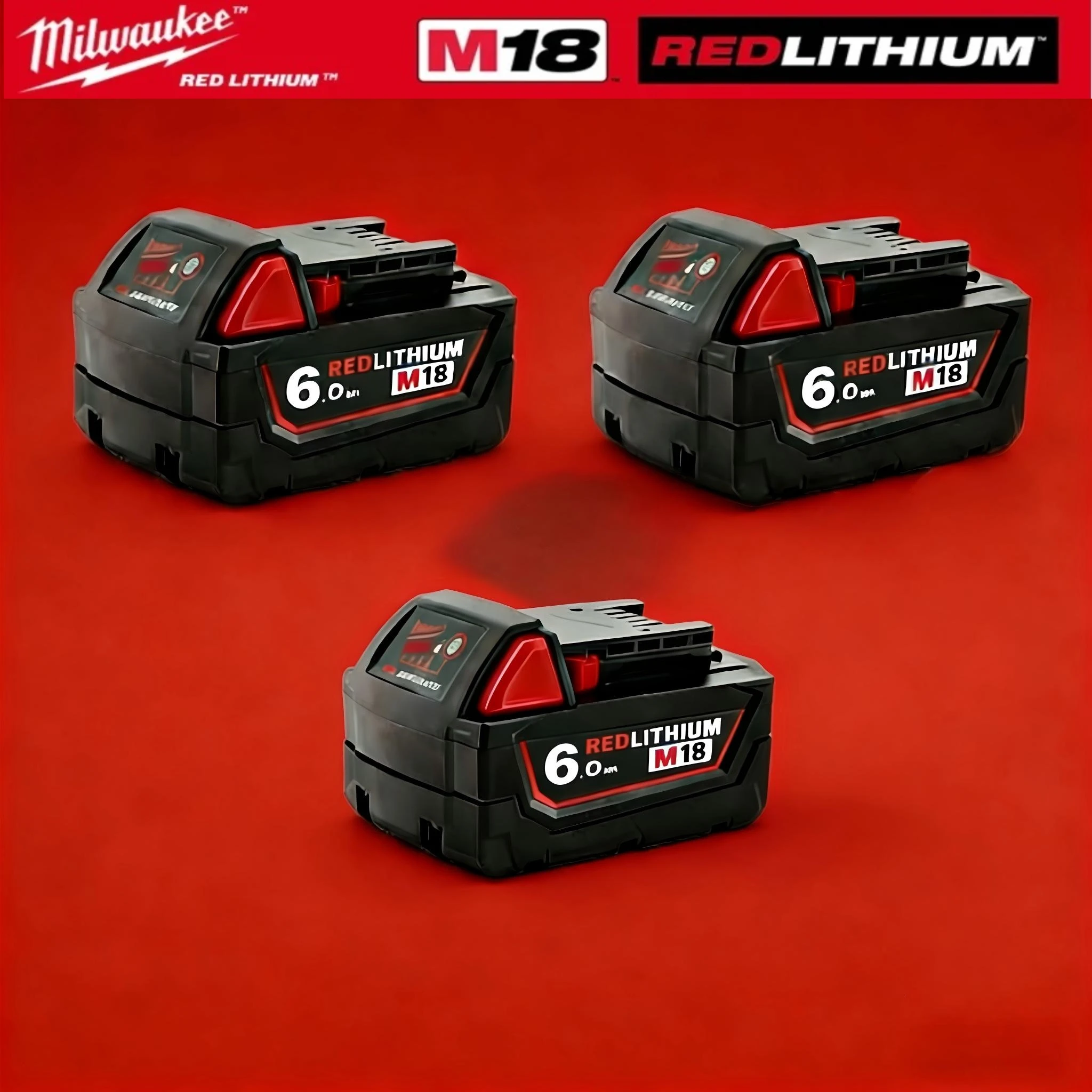 

Original M18 high output battery 6000mAh M18B6 is suitable for Milwaukee cordless power tools rechargeable lithium battery 18V.