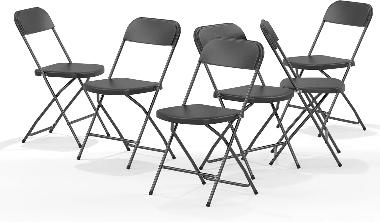 Nazhura Foldable Folding Chairs Plastic Outdoor/Indoor 650LB Weight Limit (BLACK, 6 Pack/ 8 Pack/ 10 Pack)