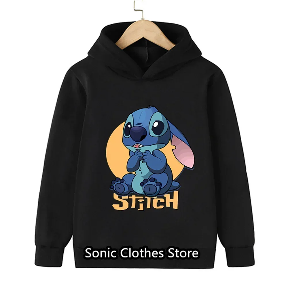 Lilo & Stitch Hoodie Kids 3-13 Year Clothes Suitable Baby Girl Long Sleeve Antumn Pullover Sweater Fashion Pullover Sweatshirt