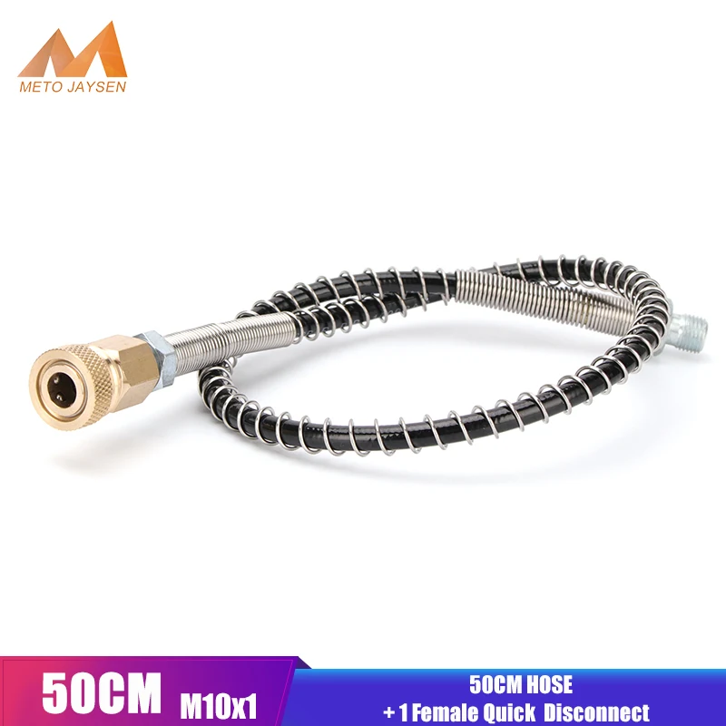 

50cm High-Pressure Nylon Hose with Quick Connect Couplings M10x1 Thread PCP Pneumatics Air Refilling with Spring Wrapped 40Mpa