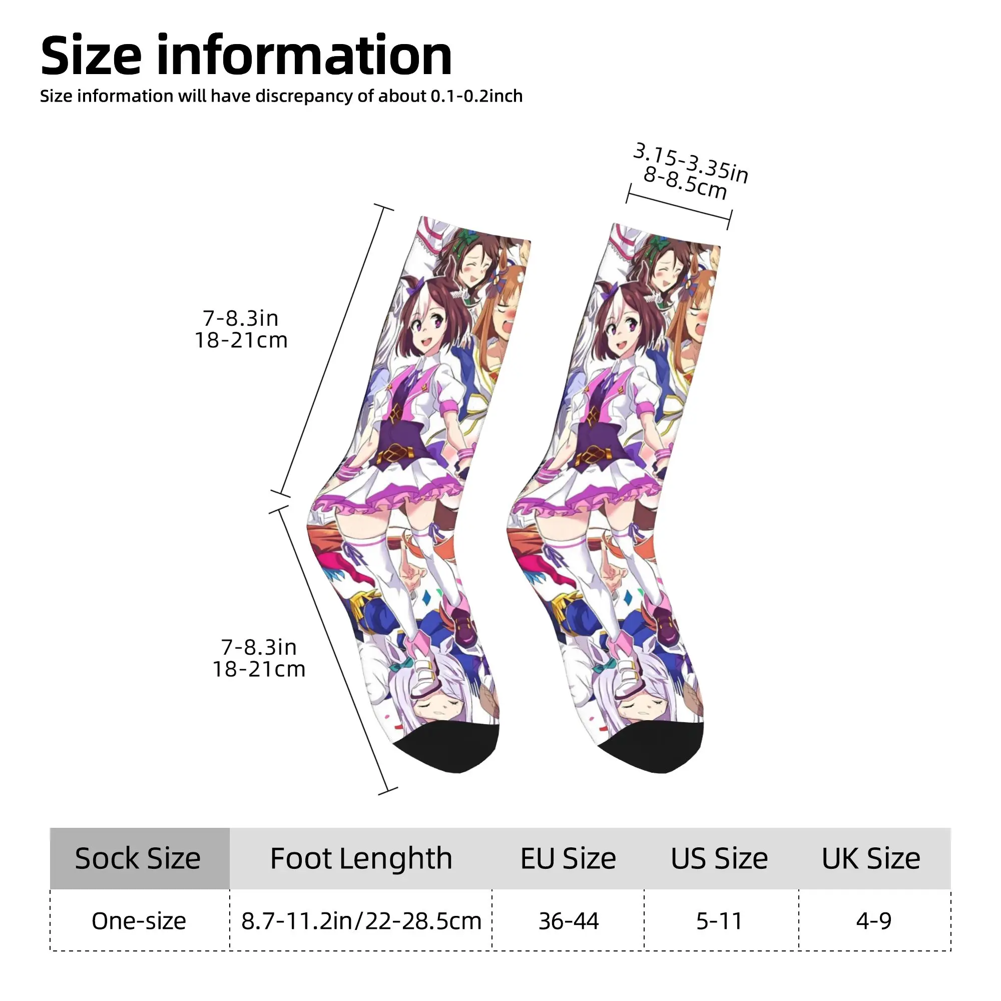 جوارب Umamusume Pretty Derby Anime Skateboard من البوليستر الممتص للعرق للجنسين